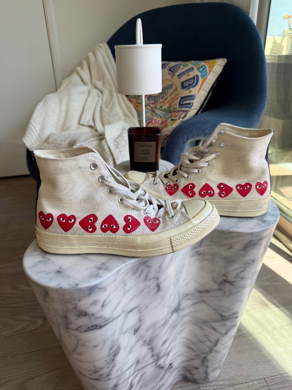 Comme des Garçons PLAY x Converse Chuck 70 Multi Heart High Top | White